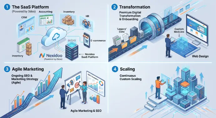The Nexidoo platform: website, apps, onboarding and marketing
